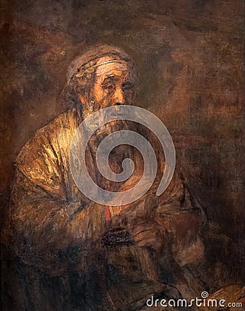 Homerus, by Dutch golden Age painter Rembrandt van Rijn Editorial Stock Photo